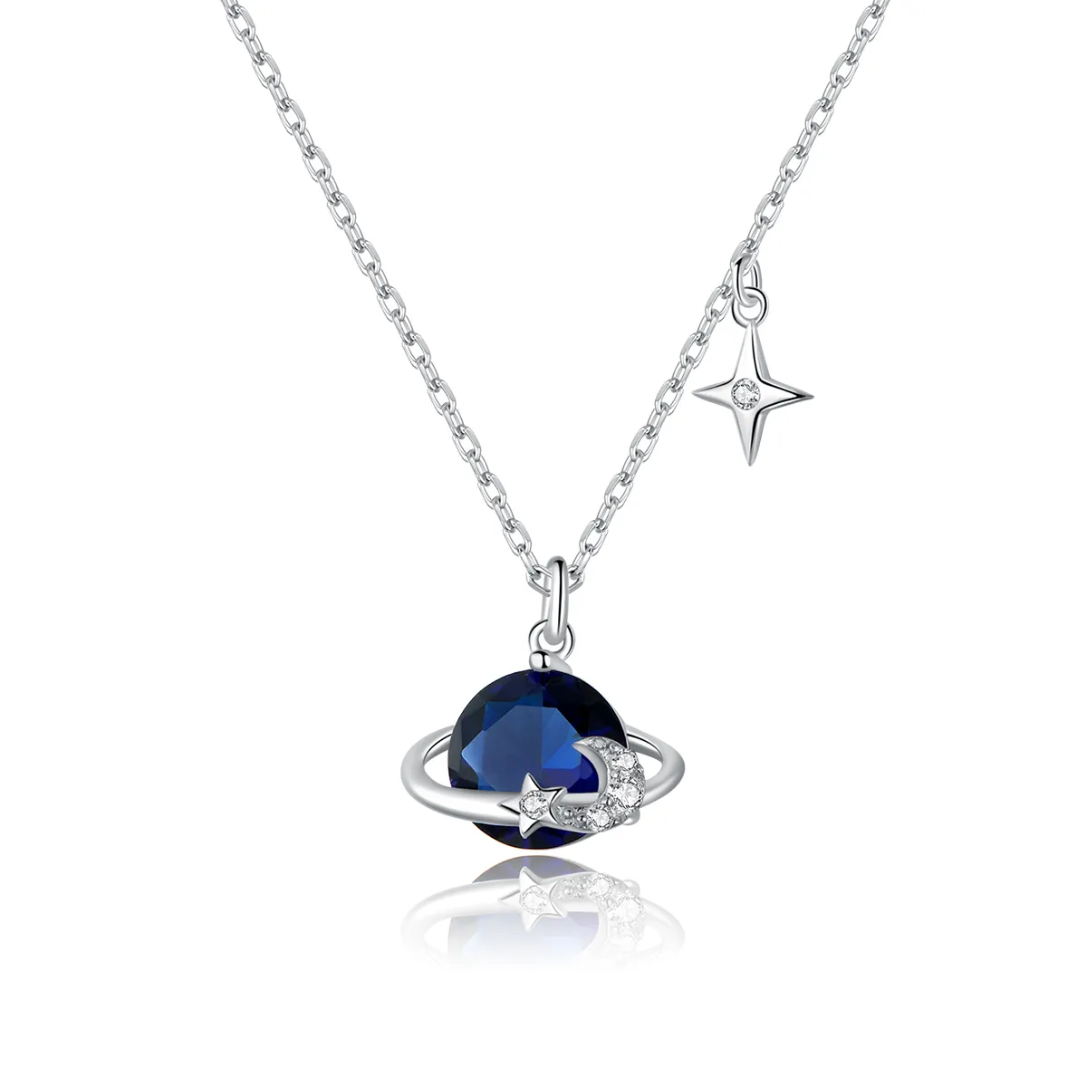 pandora style silver planet pendant necklace bsn166