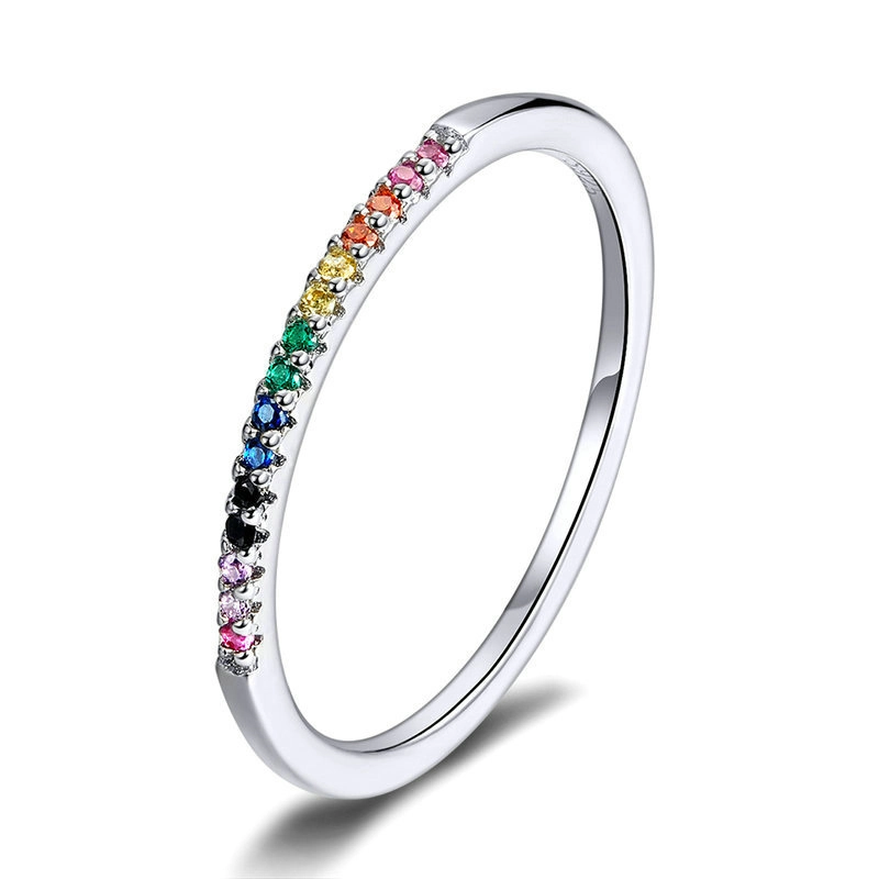 (image for) Pandora Style Silver Rainbow Ring - SCR583 - Product Image
