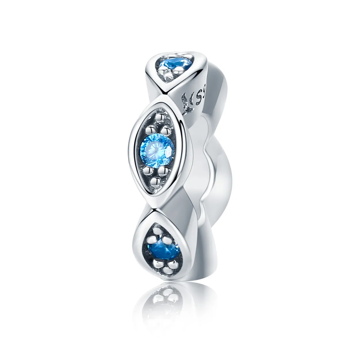pandora style silver shining eyes spacer charm scc513