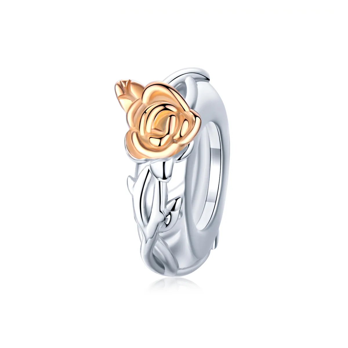 pandora style two tone bicolor lover rose flowers spacer charm bsc146