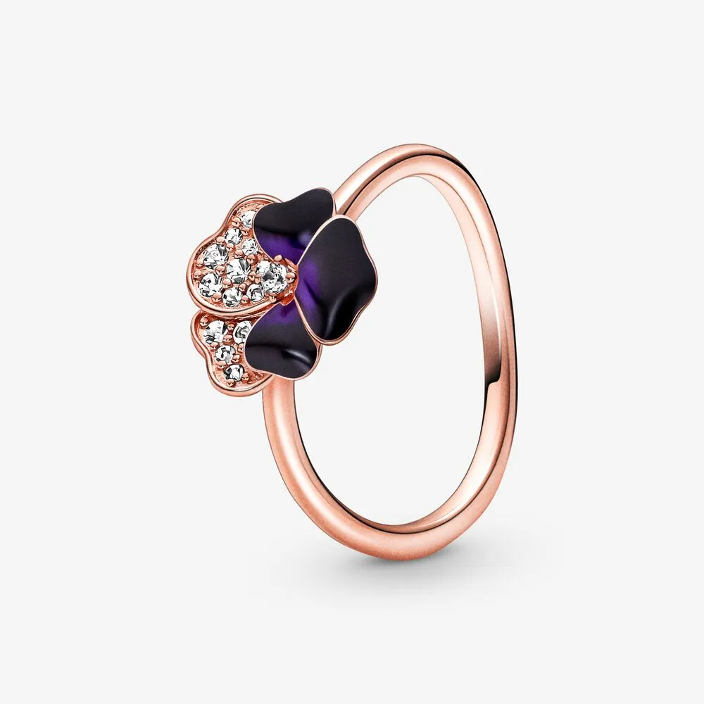 pandora deep purple pansy flower ring 180764c01