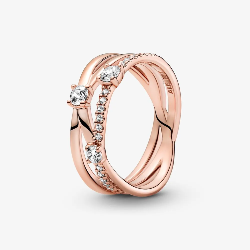 pandora sparkling triple band ring 189400c01