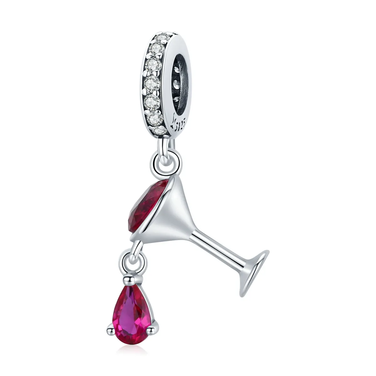 pandora style shaken wine glass dangle scc1997