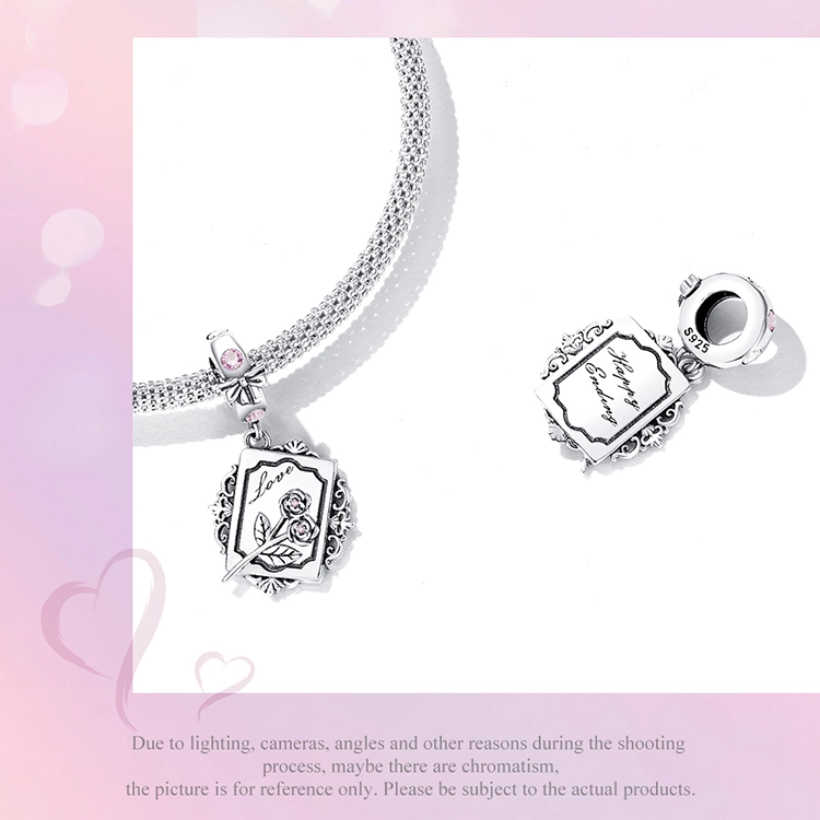 (image for) Pandora Style Rose Invitation Dangle - SCC2262 - View 3
