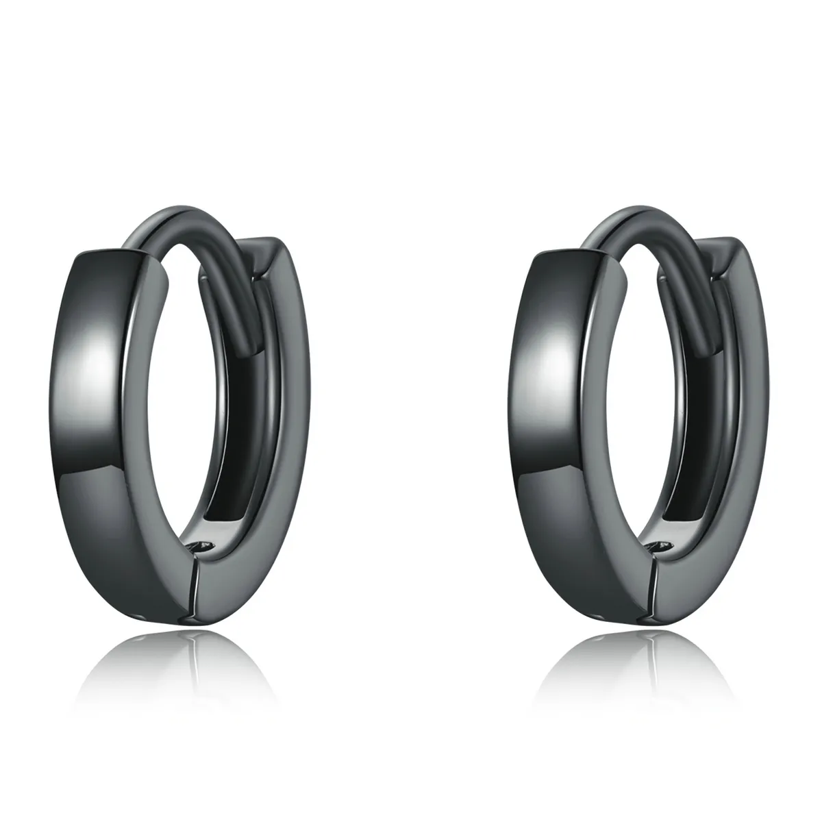 Pandora Style Black Gold Hoop Earrings - SCE1230