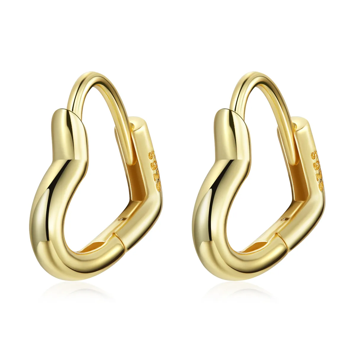 pandora style metal heart hoop earrings sce1174b