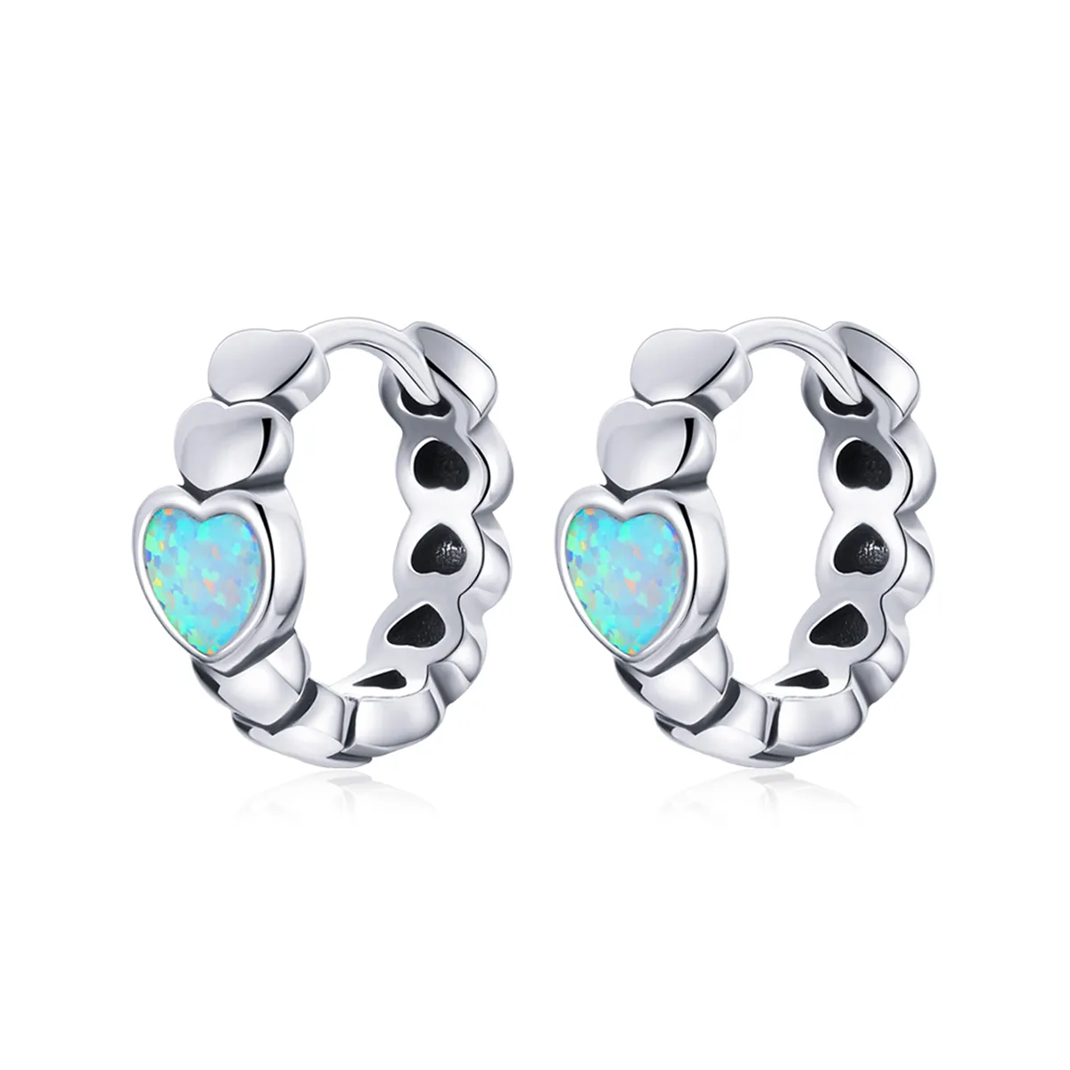 Pandora Style Rainbow Love Hoop Earrings - SCE1137