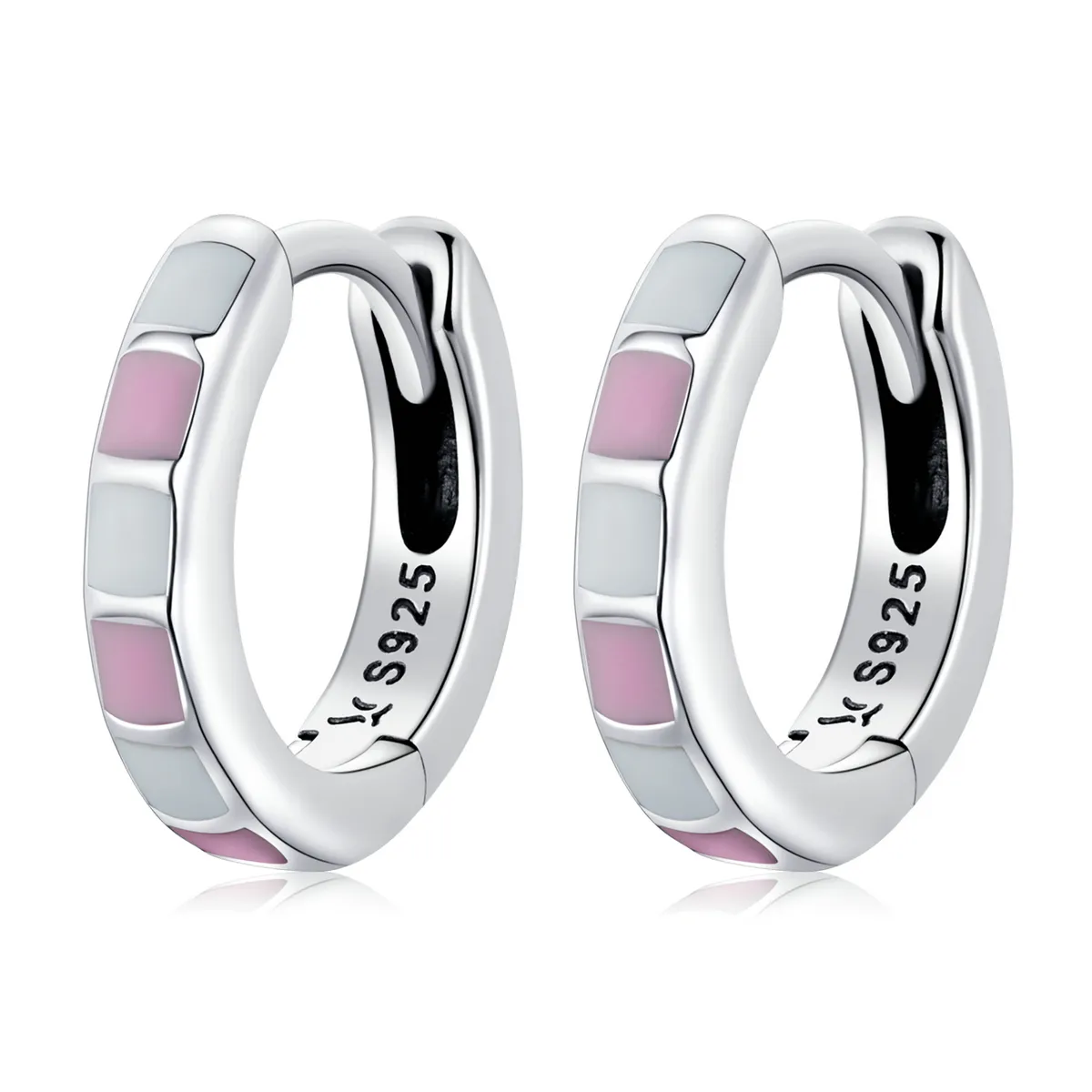 pandora style simple grid hoop earrings sce1372