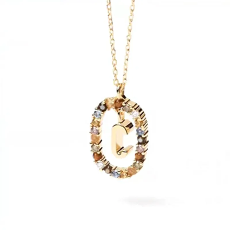 Pandora Style Shine Letter C Necklace - BSN245-C