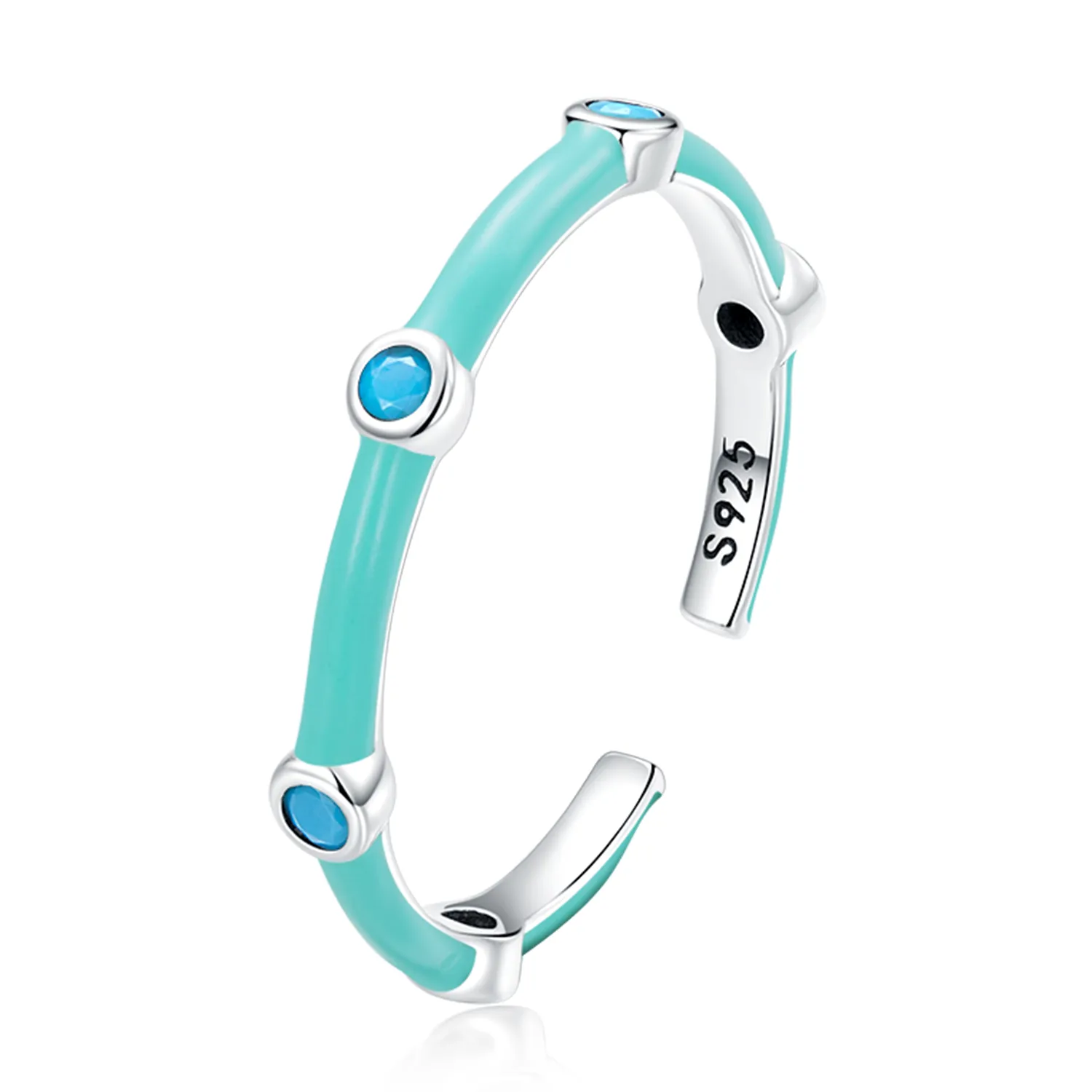 Pandora Style Delicate Turquoise Open Ring - SCR813