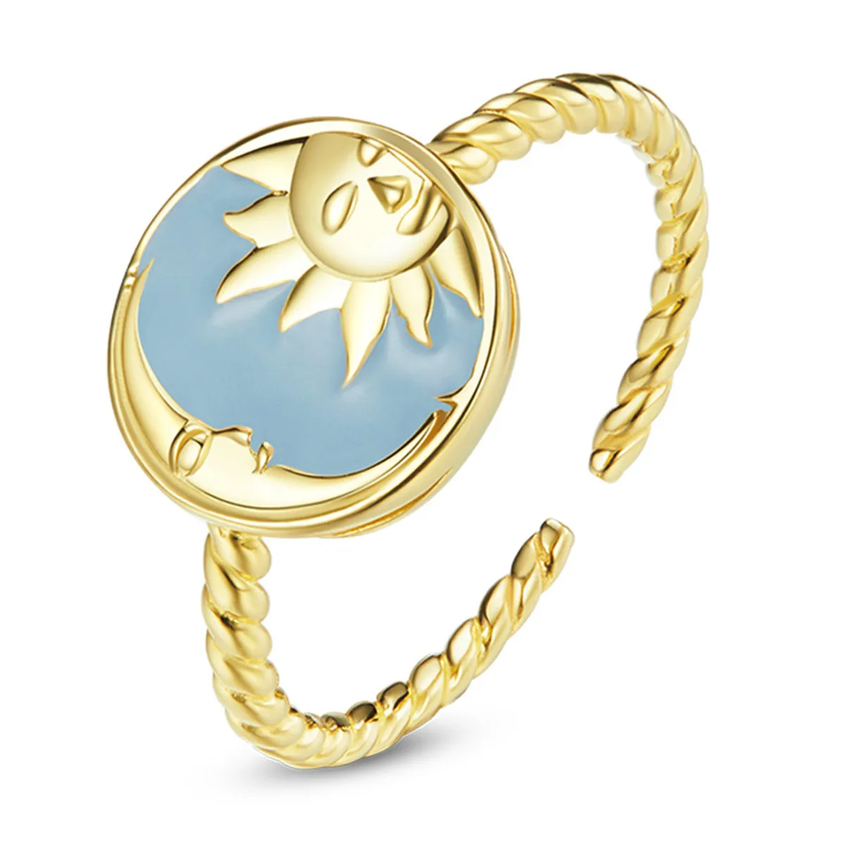 Pandora Style Sun and Moon Shine Together Open Ring - SCR732