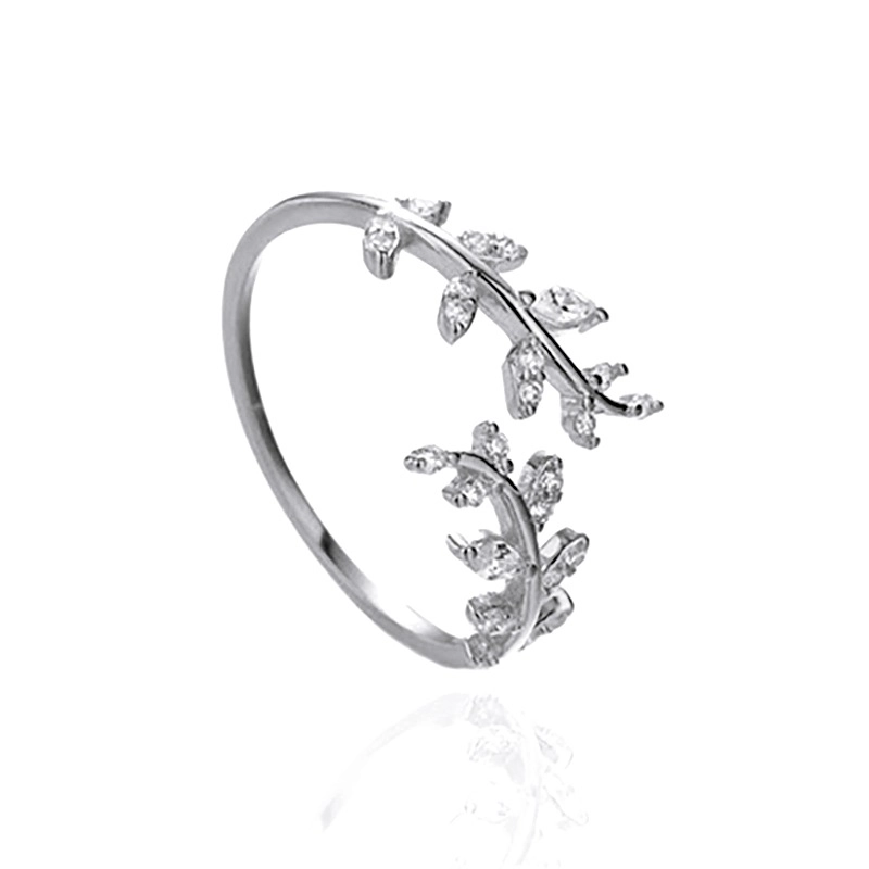 (image for) Pandora Style Delicate Leaves Open Ring - BSR241-A - Product Image