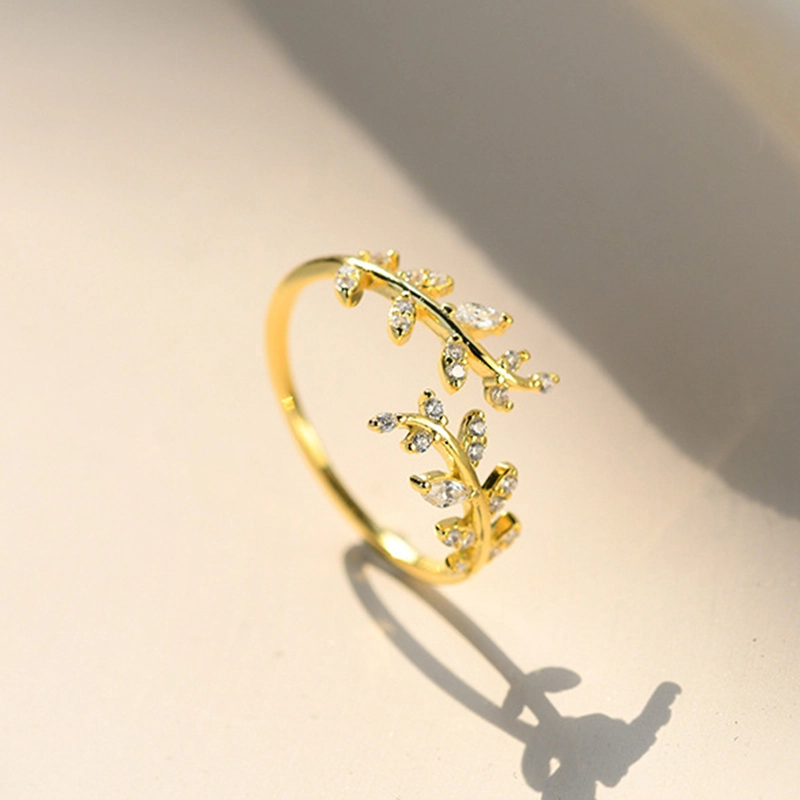 (image for) Pandora Style Delicate Leaves Open Ring - BSR241-B - View 4