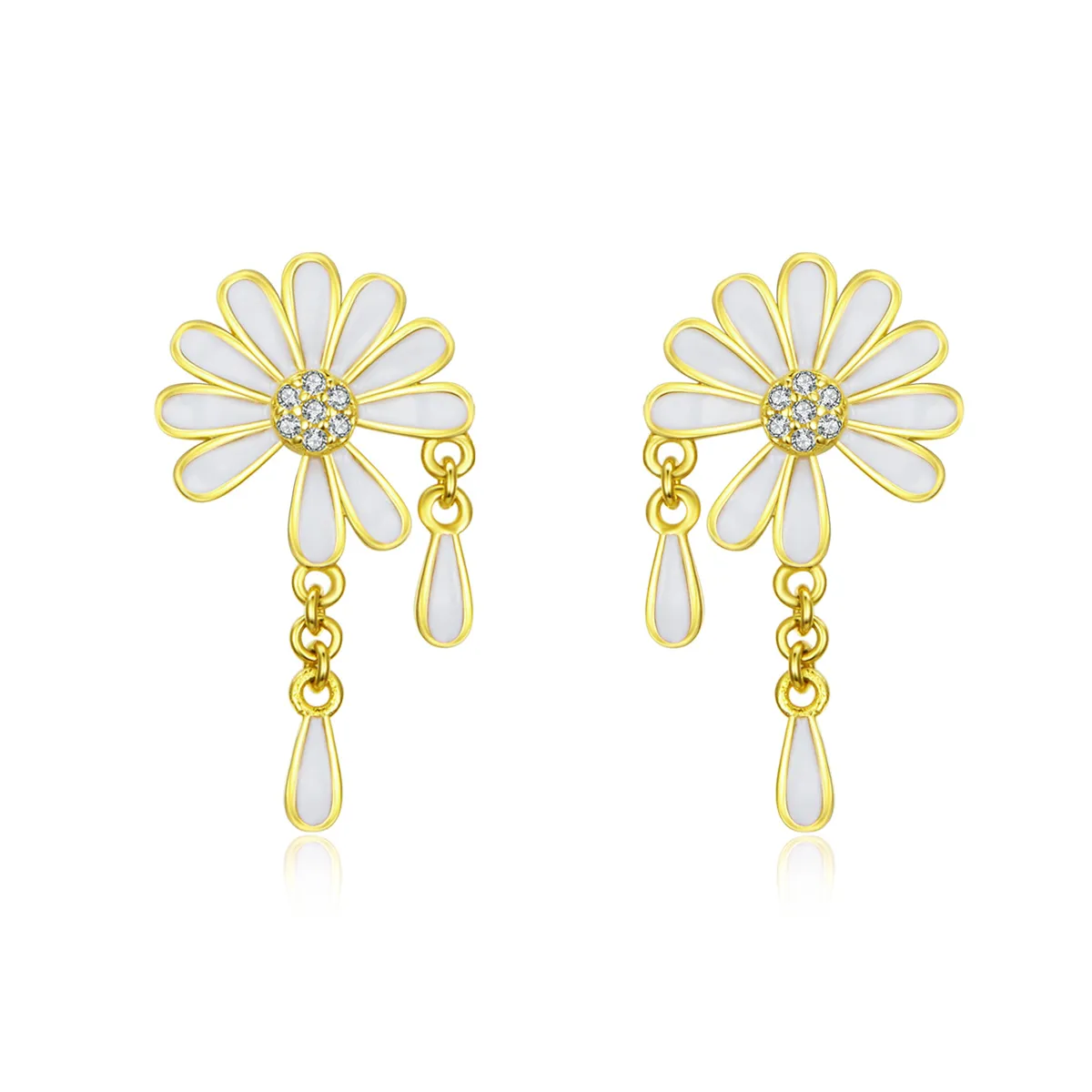Pandora Style Daisy Stud Earrings - BSE159