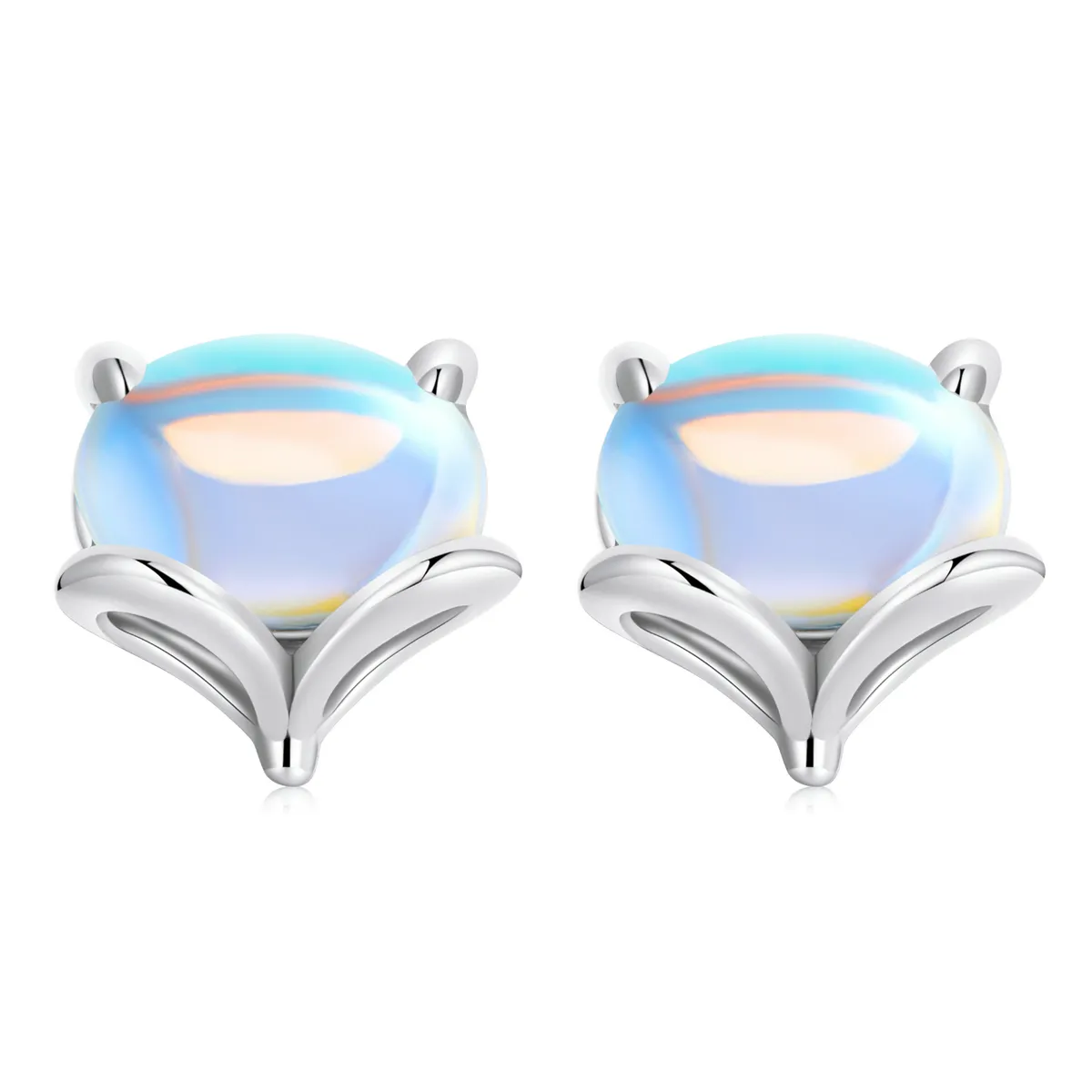 pandora style moonstone fox stud earrings sce1386