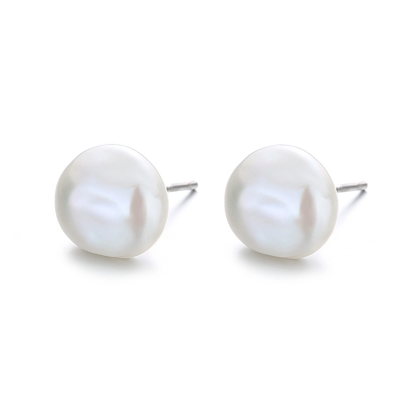 (image for) Pandora Style Baroque Pearl Stud Earrings - BSE604 - View 2