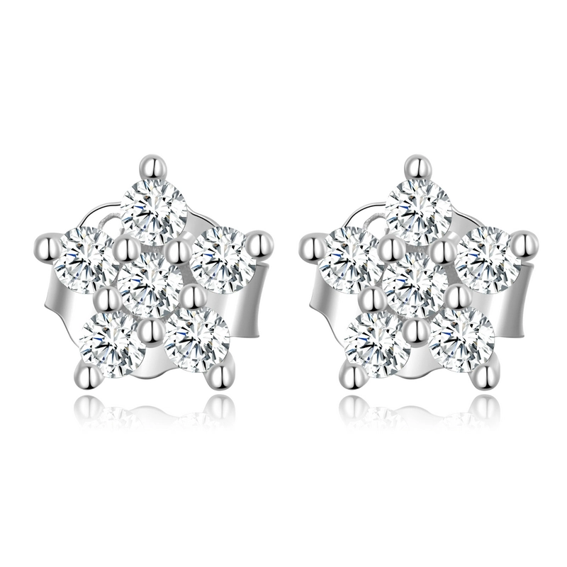 (image for) Pandora Style Mini Flower Stud Earrings - BSE598-A - Product Image