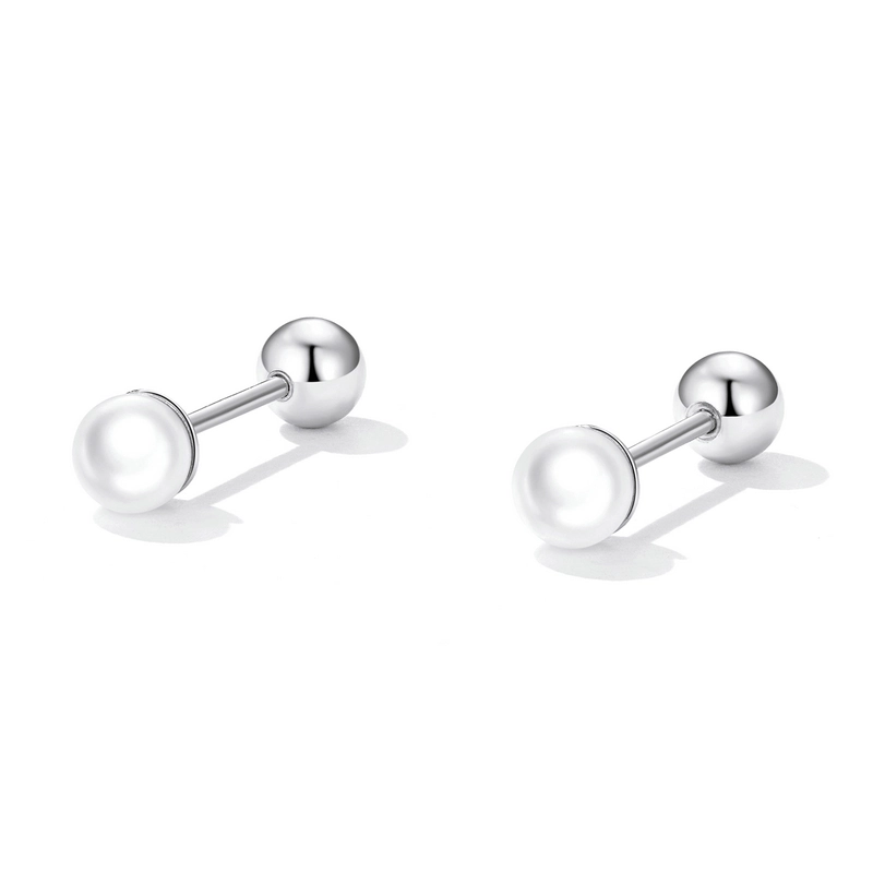 (image for) Pandora Style Pearl Stud Earrings - BSE630-AL - View 2