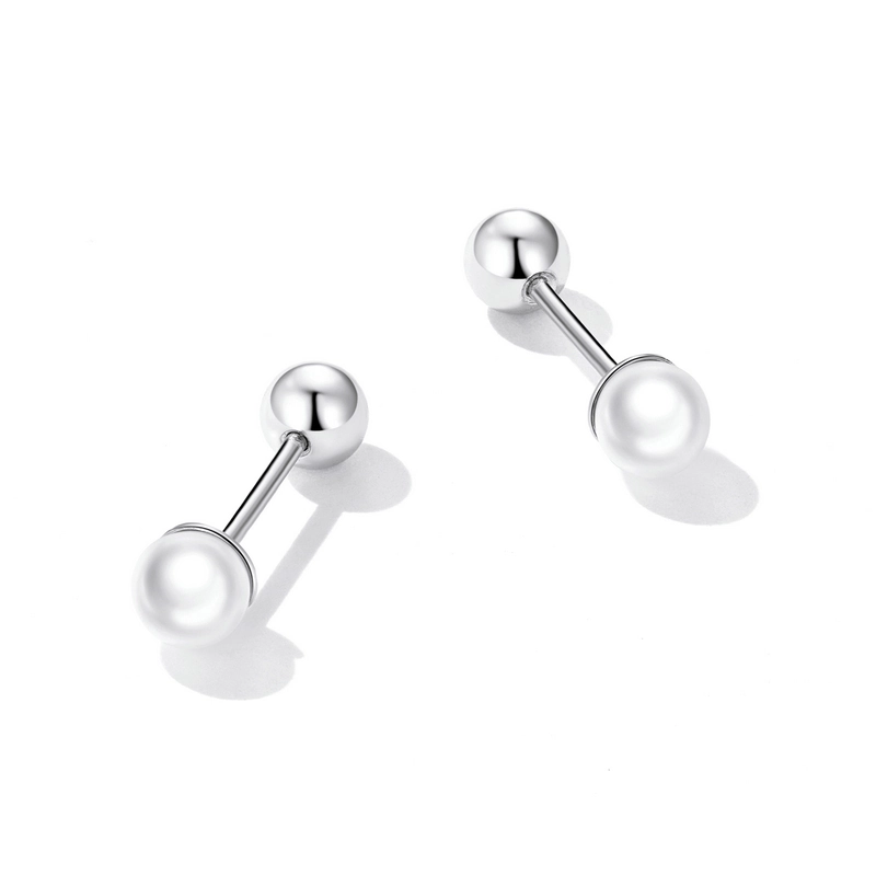 (image for) Pandora Style Pearl Stud Earrings - BSE630-AL - View 4