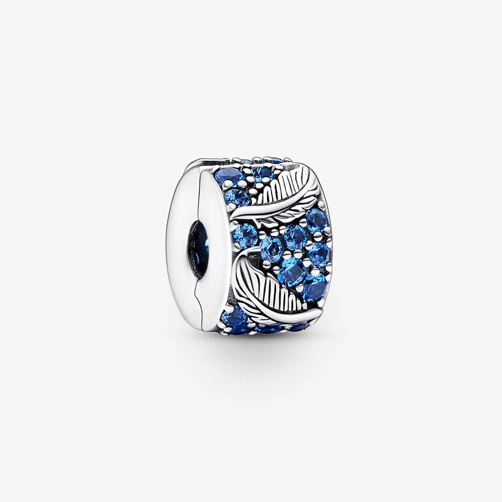pandora curved feather pavé clip charm 792552c01