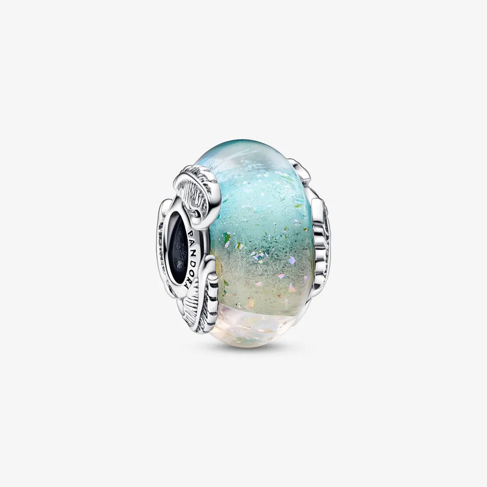 pandora multicolour murano glass curved feather charm 792577c00