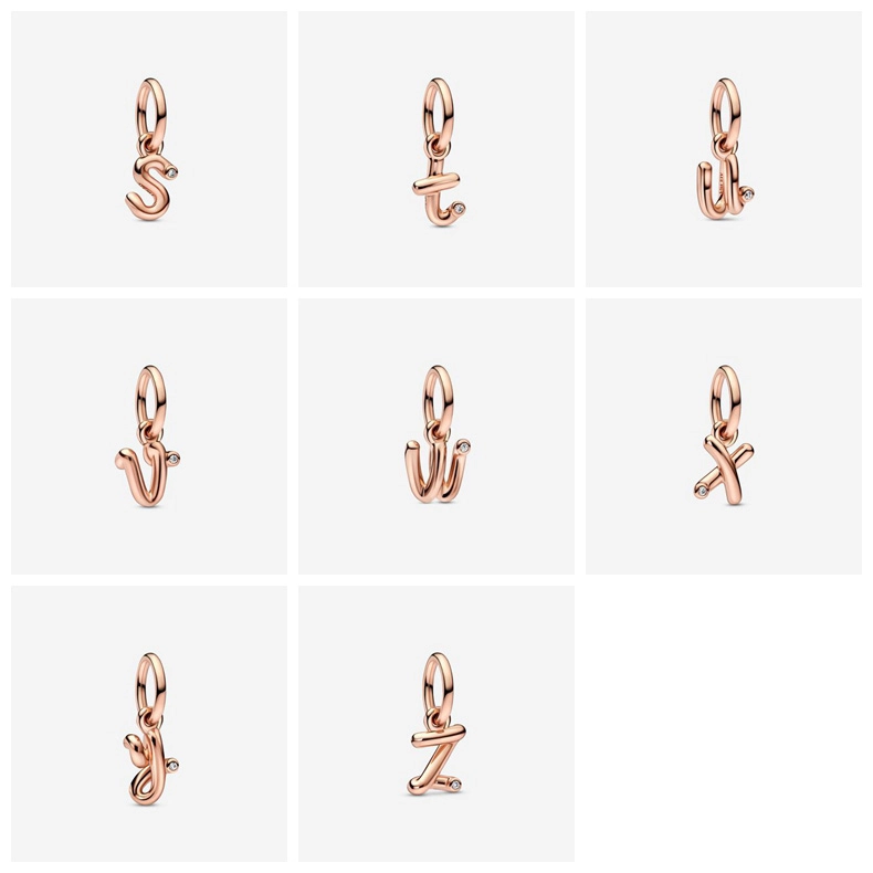(image for) PANDORA Letter A Script Alphabet Dangle Charm - 782531C01 - View 28