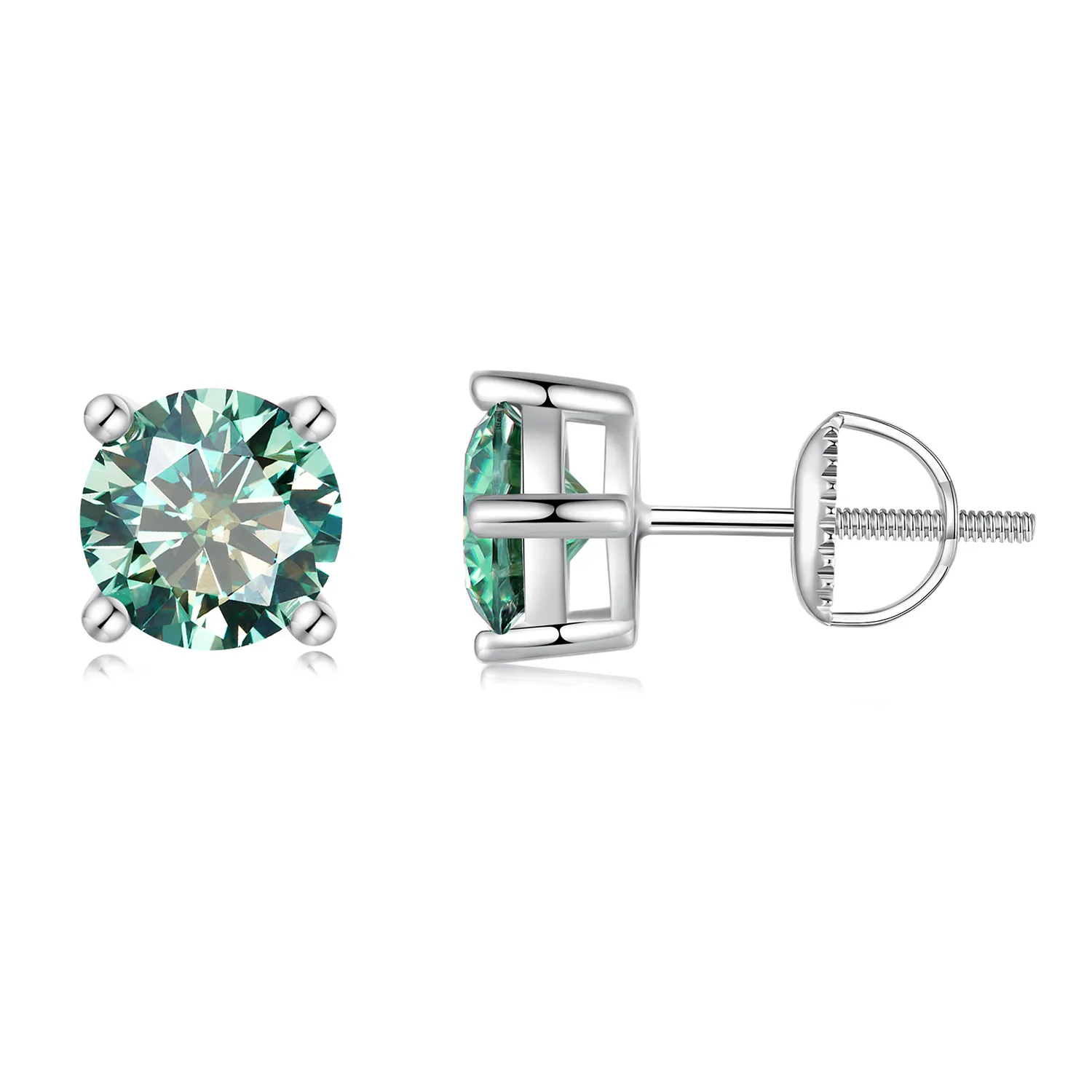 pandora style one carat four claw moissanite stud earrings mse003cfl