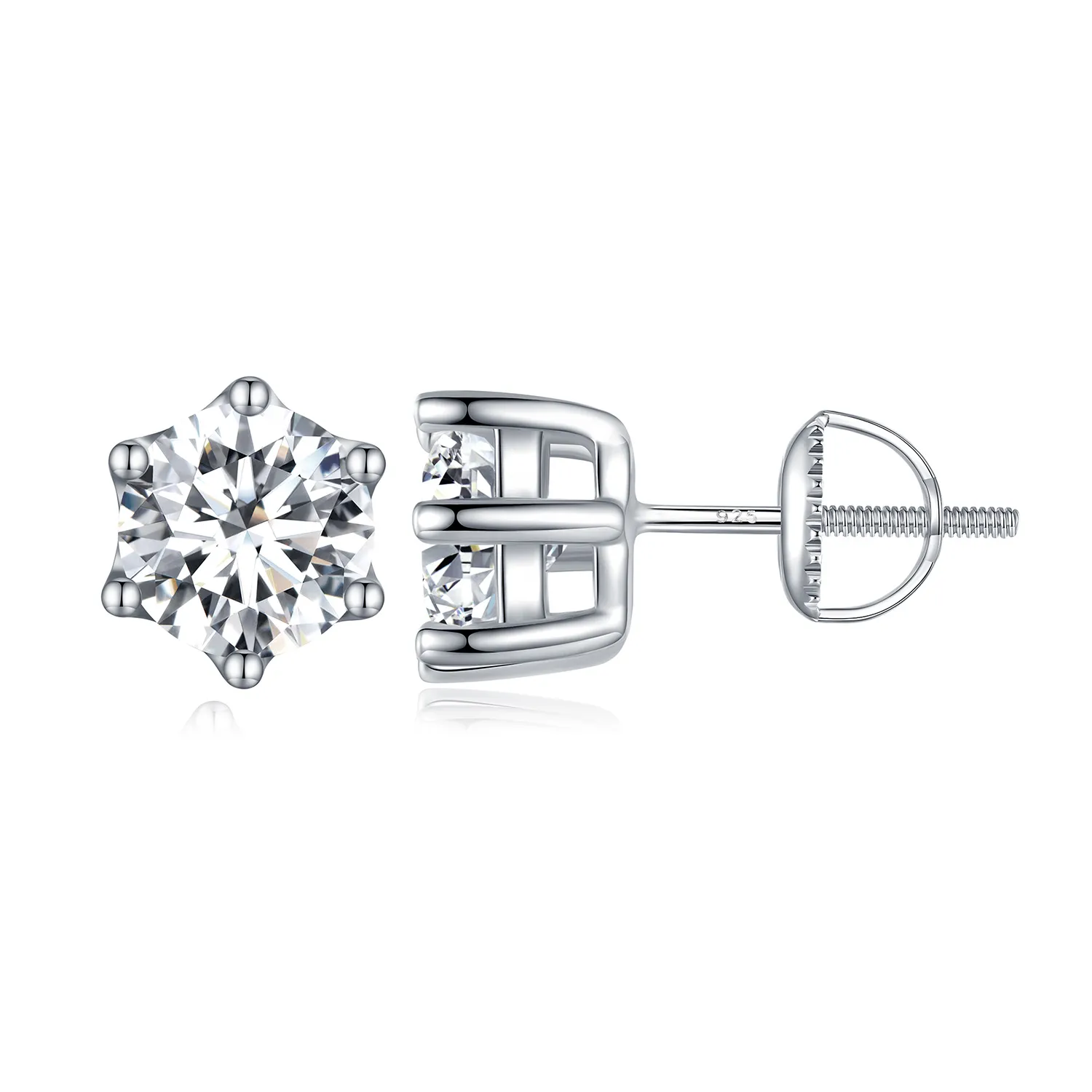 pandora style shiny zircon stud earrings bse6157l
