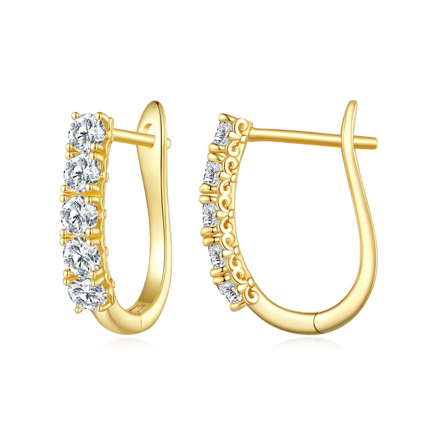 pandora style ushaped moissanite pattern hoops earrings mse011b