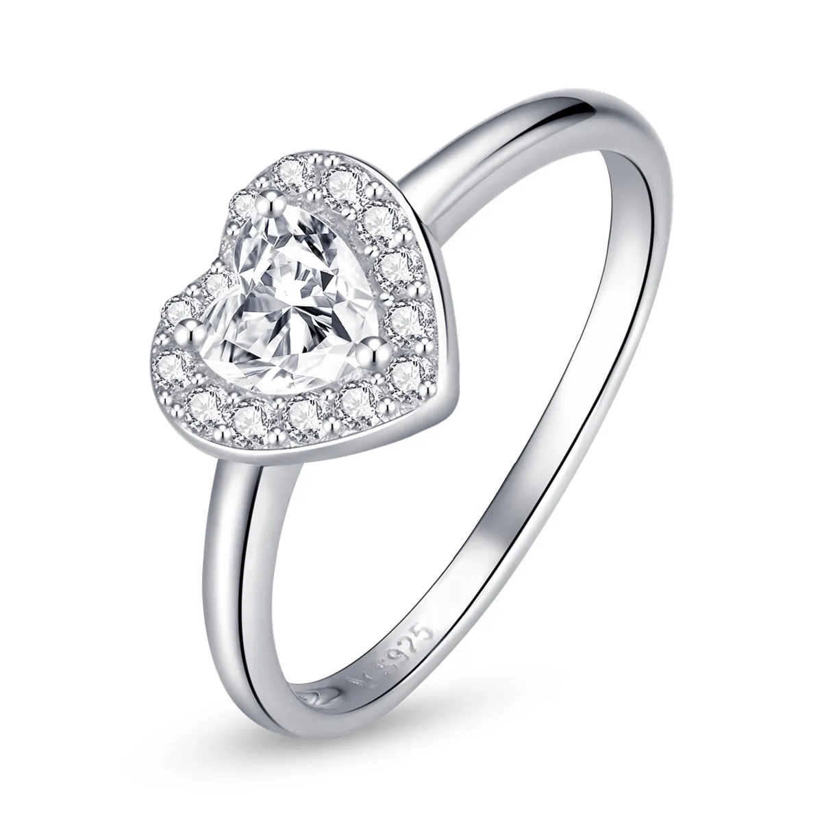 pandora style sparkling elevated heart ring scr725