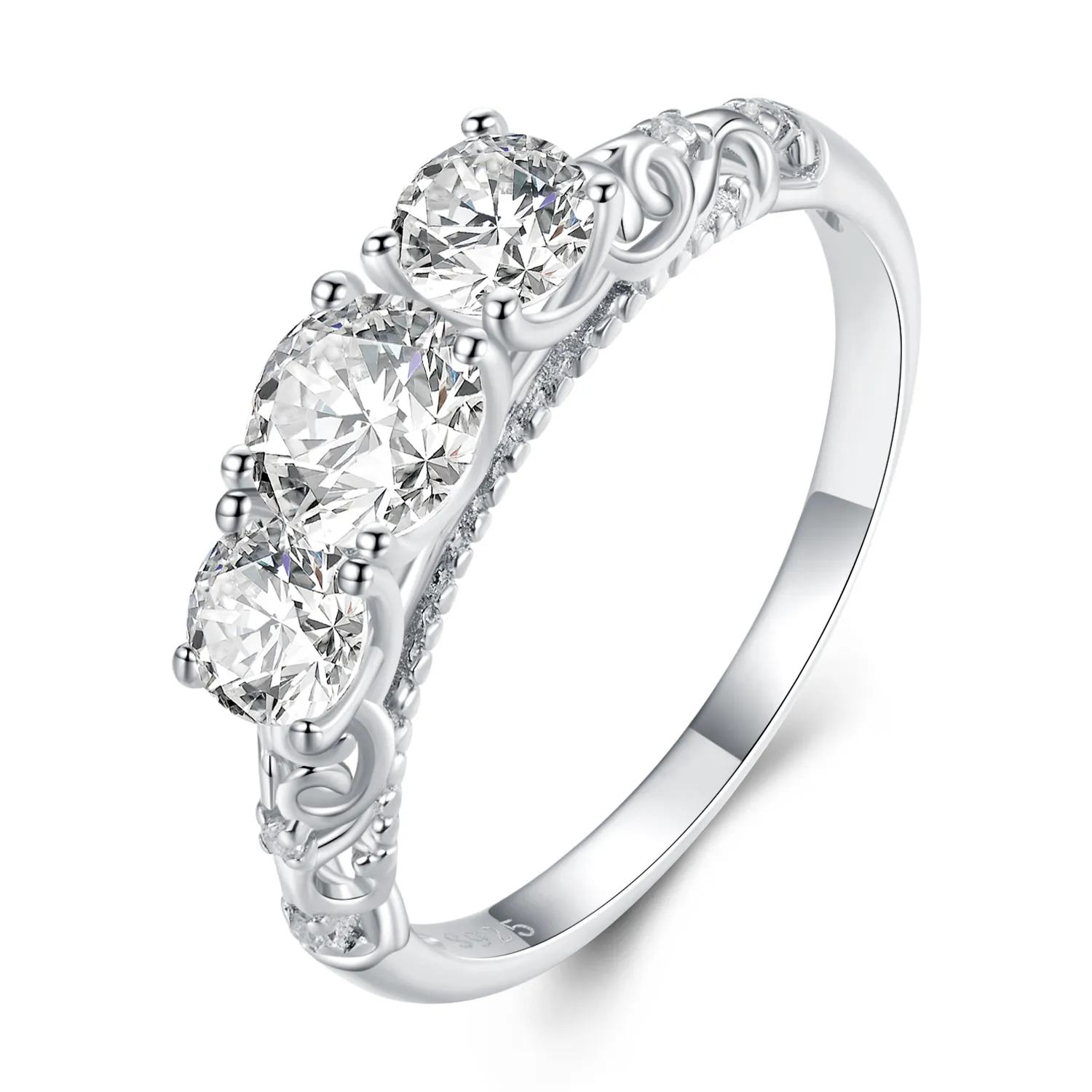 pandora style three stone ring bsr318
