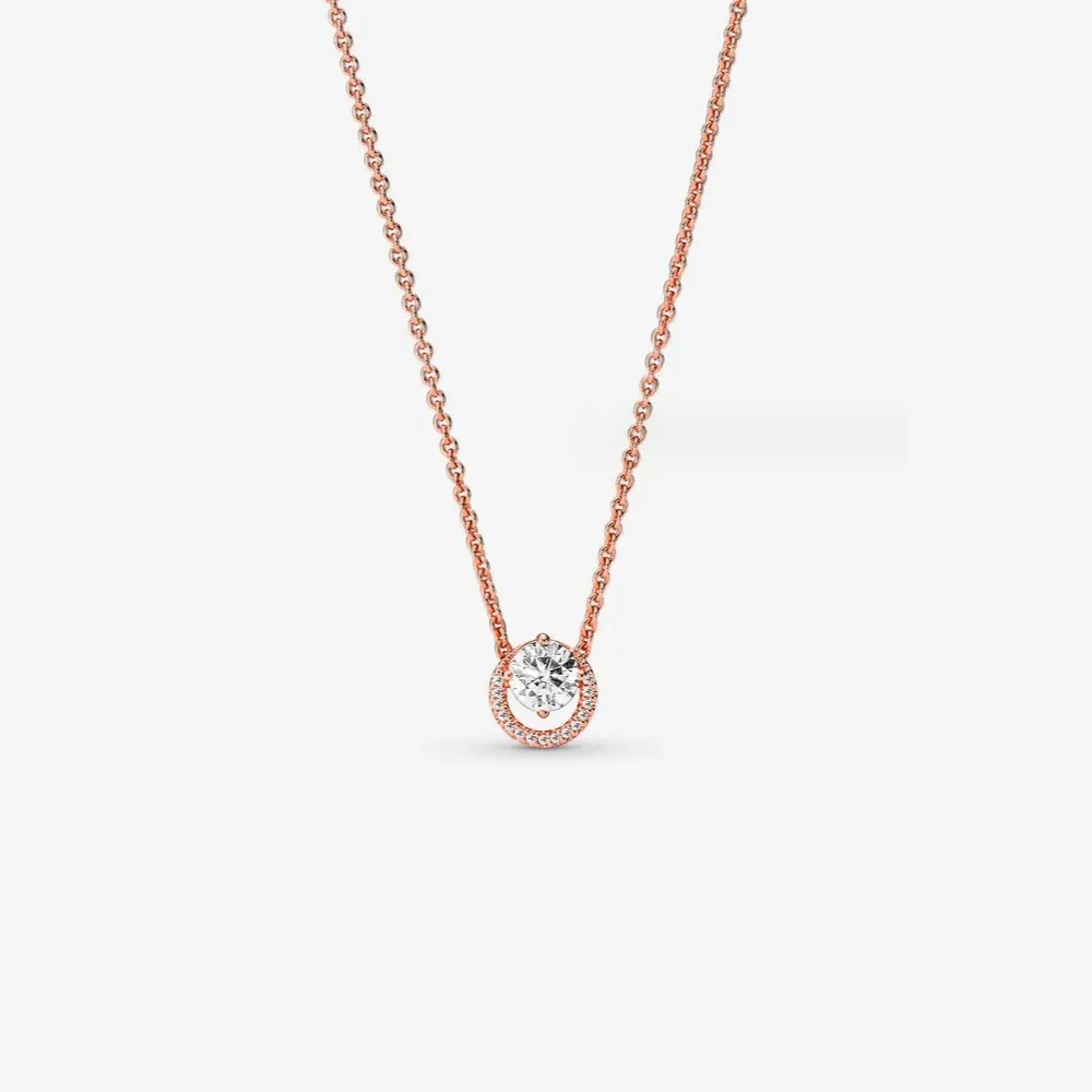 Pandora Sparkling Round Halo Pendant Collier Necklace - 361174C02-45