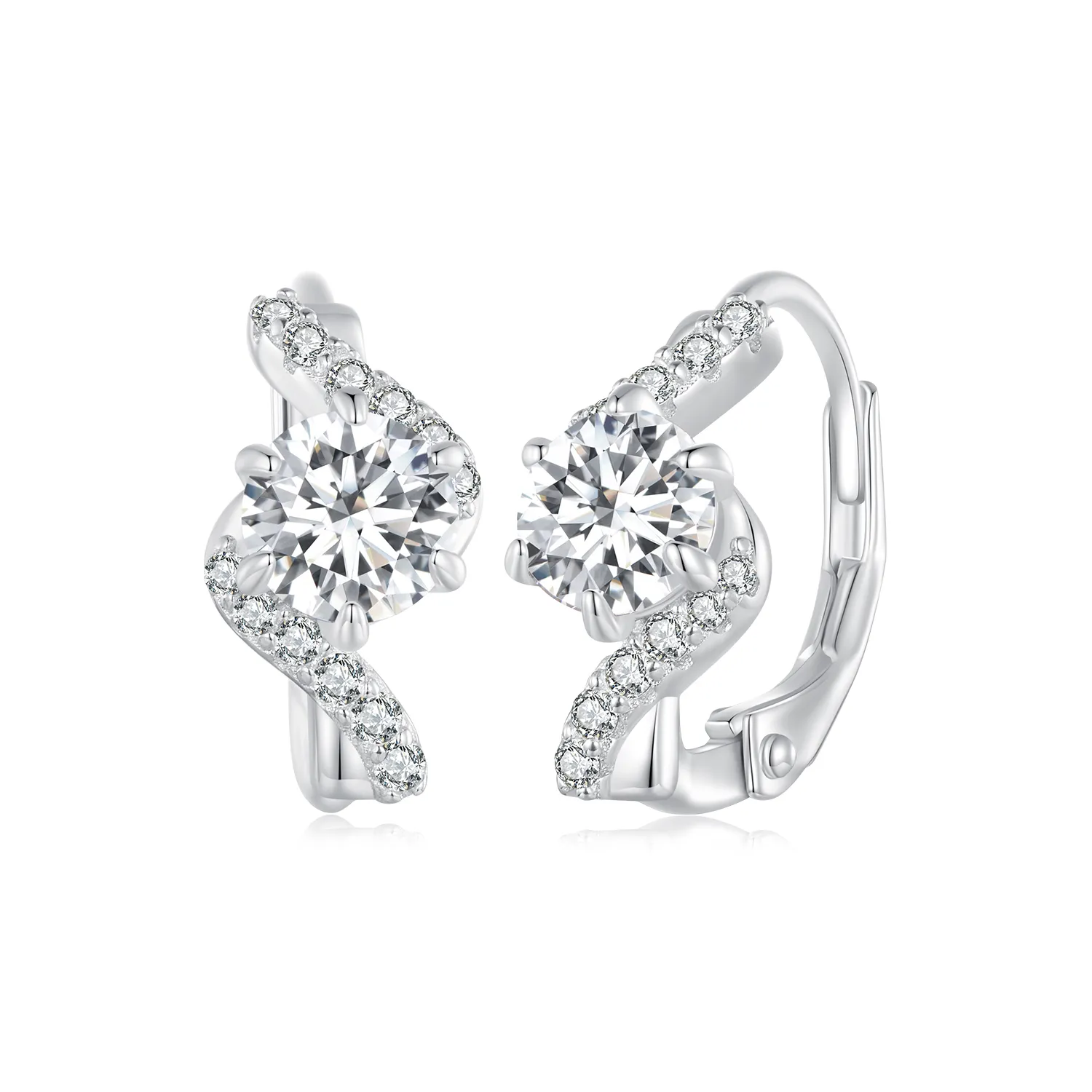 pandora style 50 pointsmoissanite hoop earringstwo certificates mse036