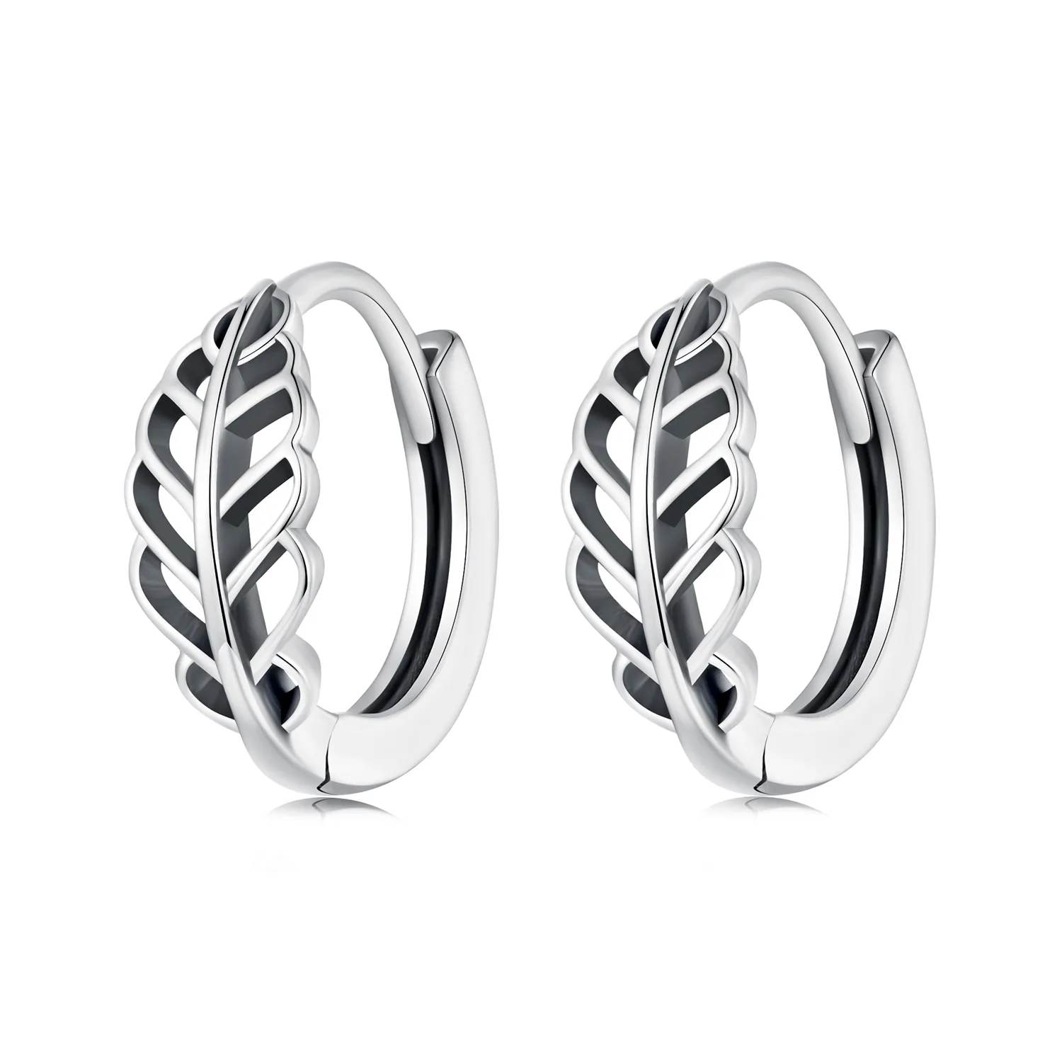 pandora style autumn leaves hoop earrings sce1636