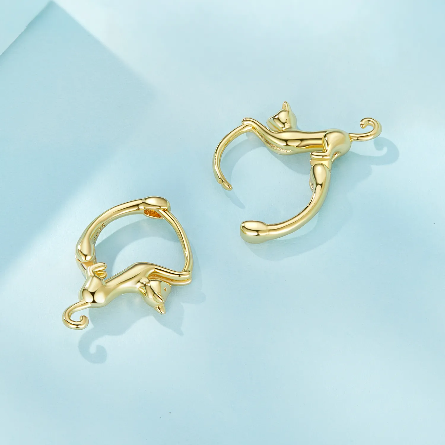 Pandora Style Cat Hoop Earrings - SCE1488-LB