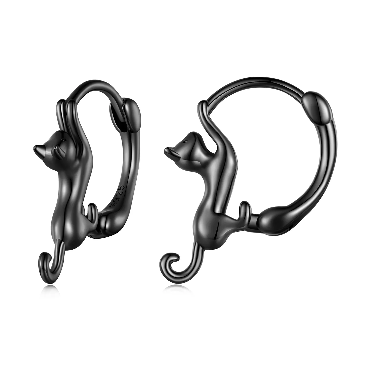 pandora style cat hoop earrings sce1488ld