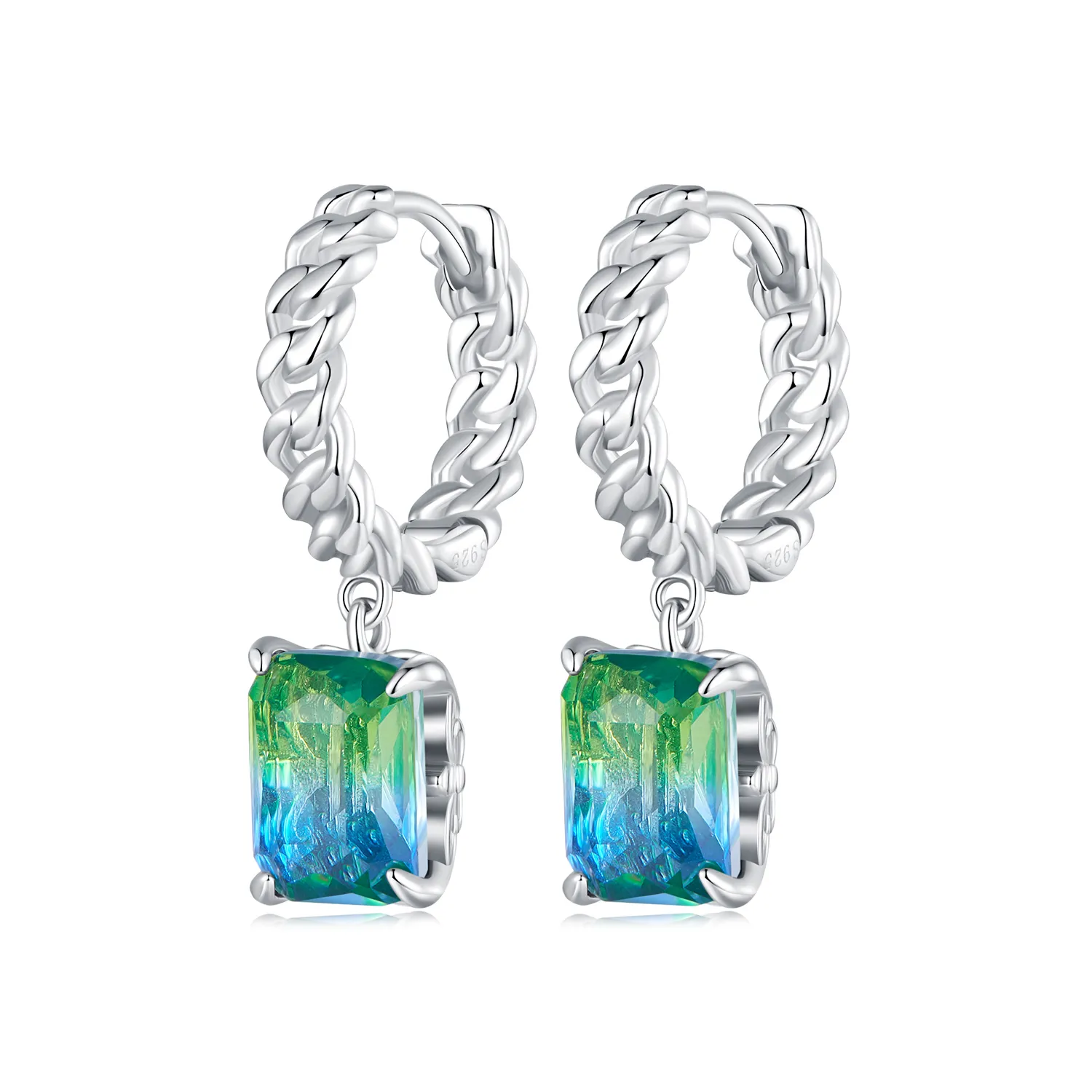 pandora style chain hoop earrings bse887