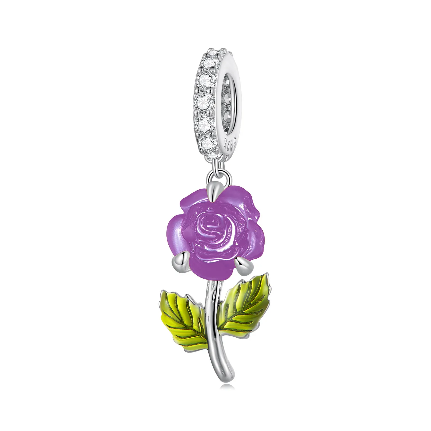 pandora style crystal rose dangle bsc824vt