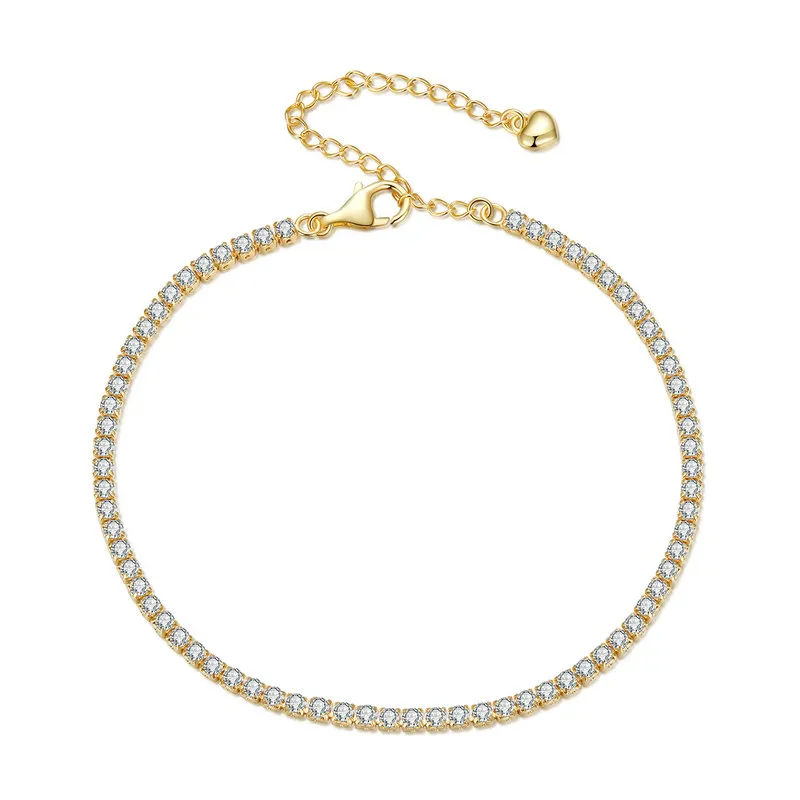 pandora style golden exquisite zircon chain bracelet bsb097b