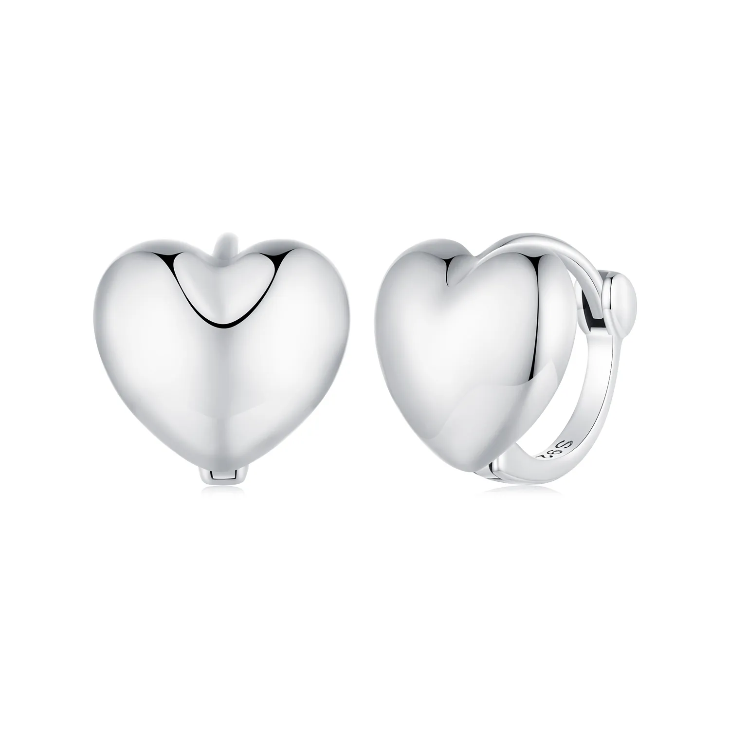 pandora style heartshaped hoop earrings bse905