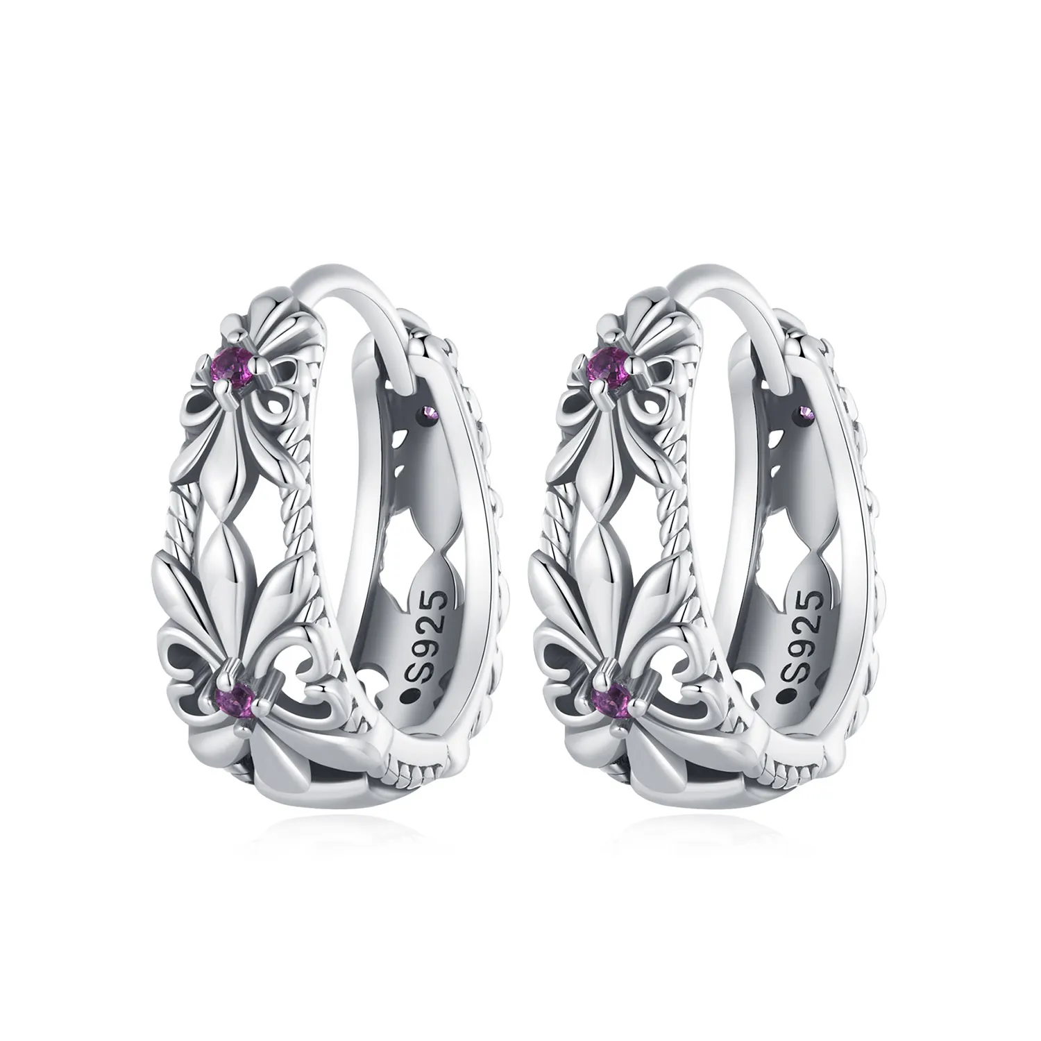 pandora style iris vintage hoop earrings sce1649