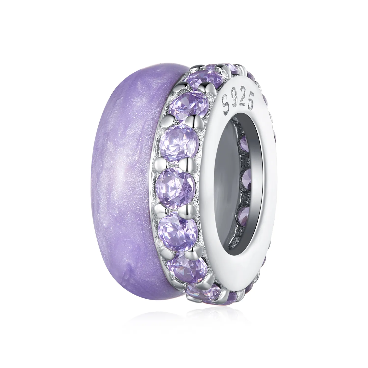 pandora style purple double layer silicone spacer bsc883vt