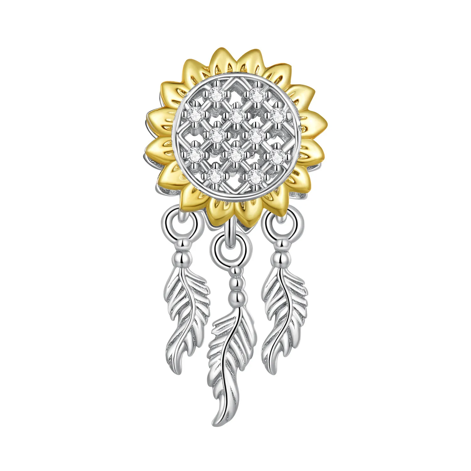 pandora style sunflower dream catcher charm bsc820