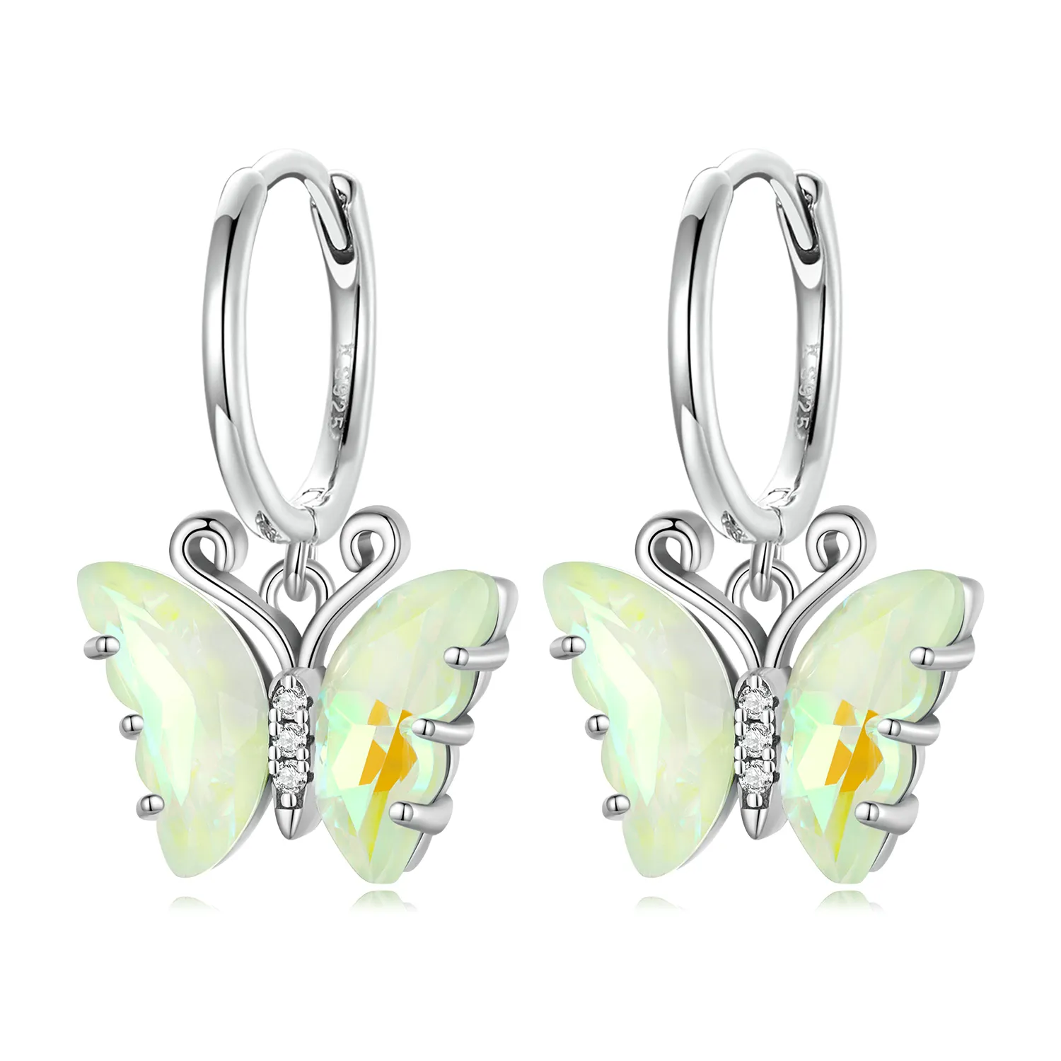 pandora style symphony butterfly hoop earrings sce1588gn