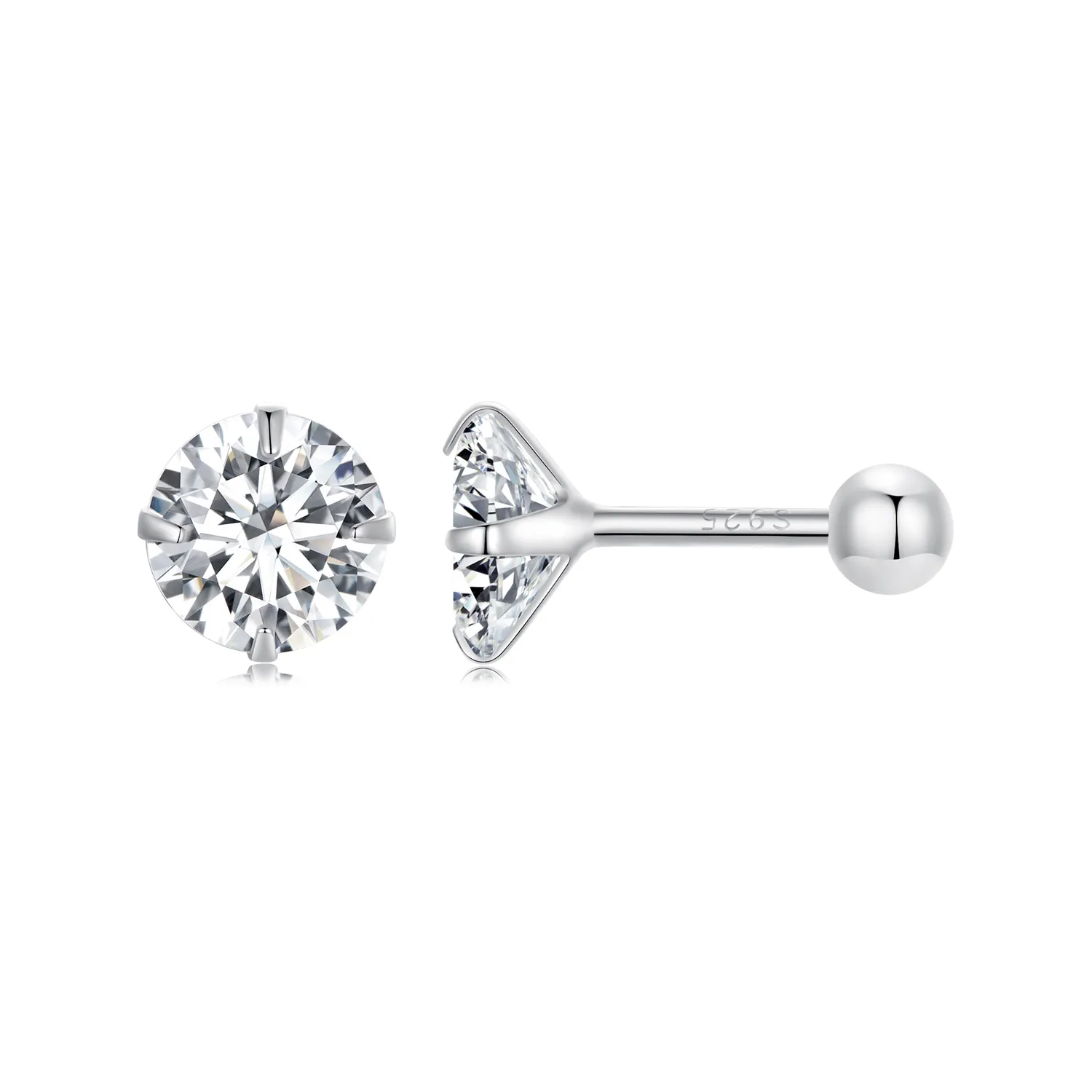 pandora style white zirconium studs earrings sce1646m