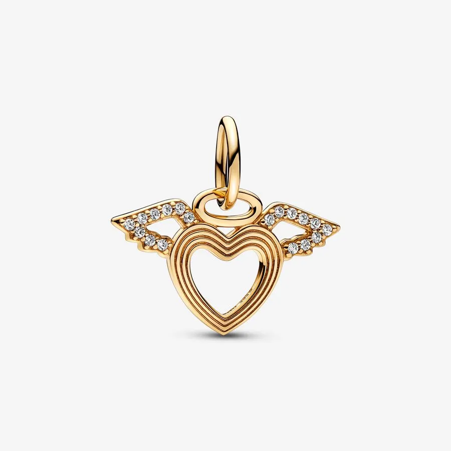 Pandora Heart & Angel Wings Dangle Charm - 752362C01