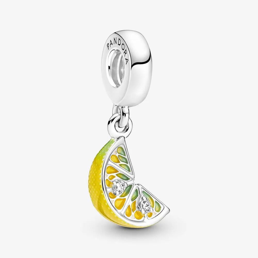 pandora lemon slice sparkling fruit dangle charm 791696c01