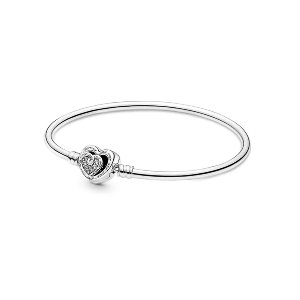 pandora moments entwined infinite hearts clasp bangle 591064c01