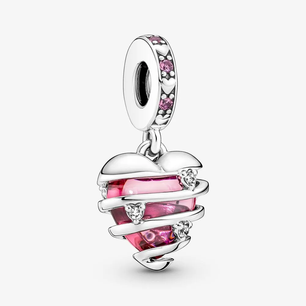 pandora reveal your love heart spiral dangle charm 791131c01