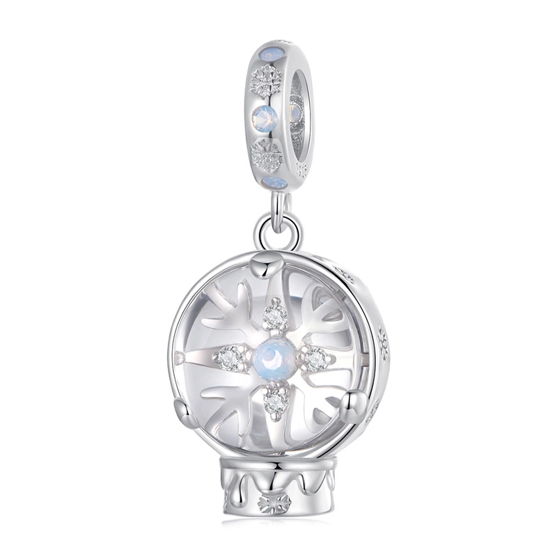 (image for) PANDORA Style Christmas Snowflake Crystal Ball Pendant - SCC2917 - Product Image